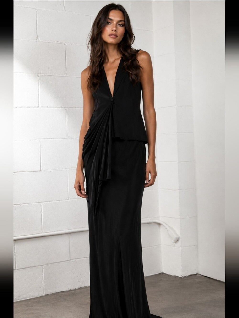 Jaga Satin Two-Piece Top & Skirt Set🖤 BLACK 🖤Sheen Satin Stunning Jaga Buya